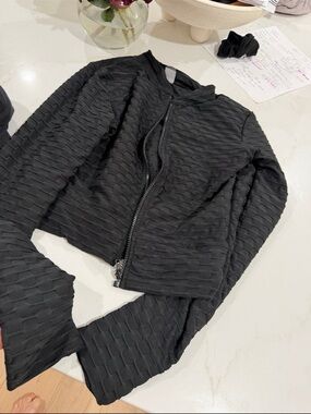 Booty by Brabants Black Textured Zip Jumpsuit